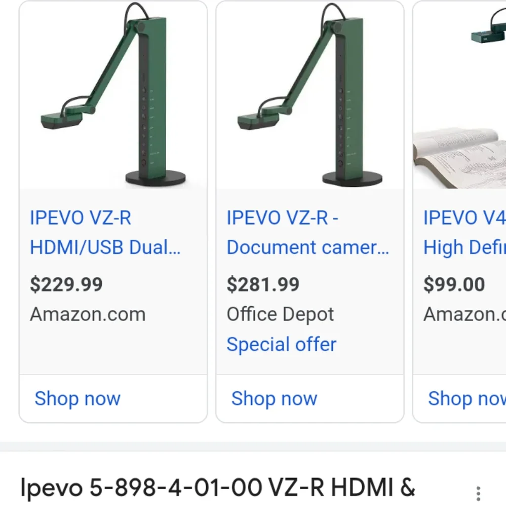 Hd document camera